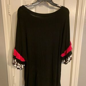 💞NWT Plus Size Annabelle Pink & Cheetah 3X Top!!  Longer length!!